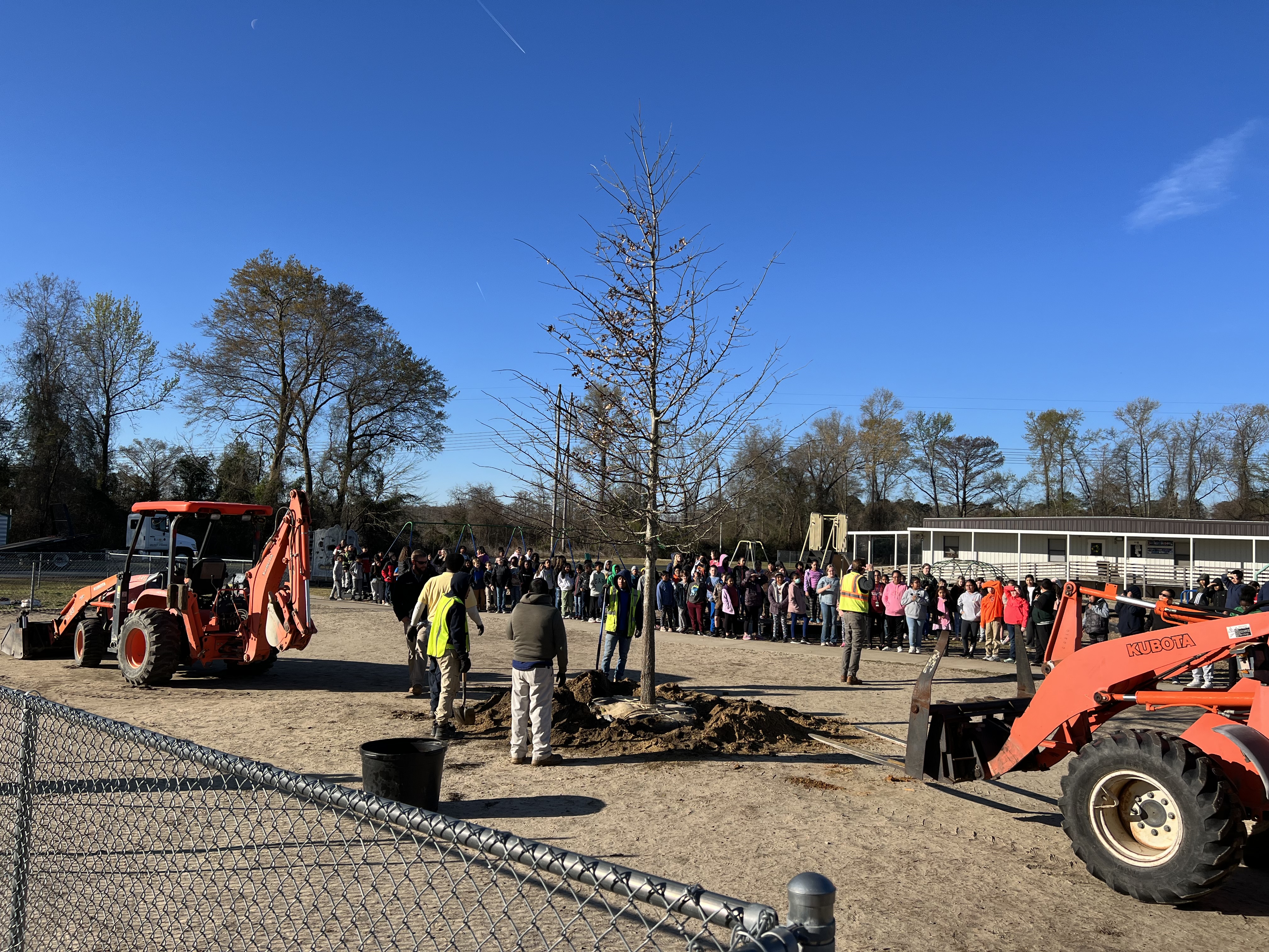 picture of the construction happening for the playground