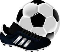 soccer cleat and ball