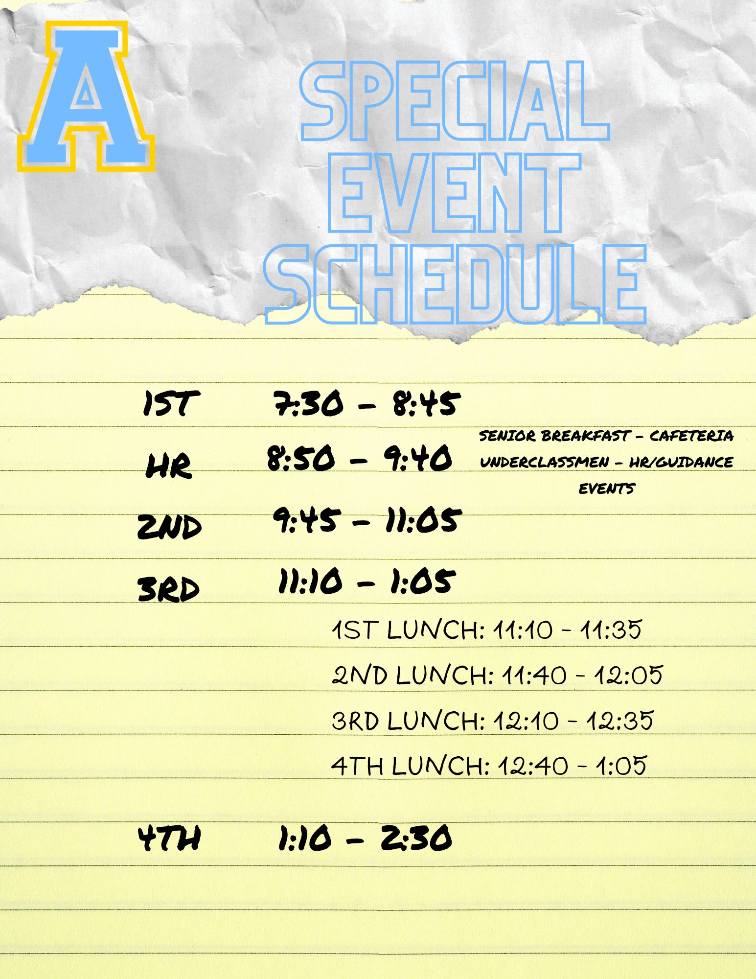 Senior Breakfast Schedule