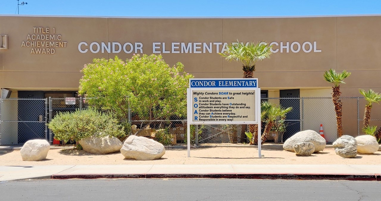 a photo of the front of Condor Elementary School