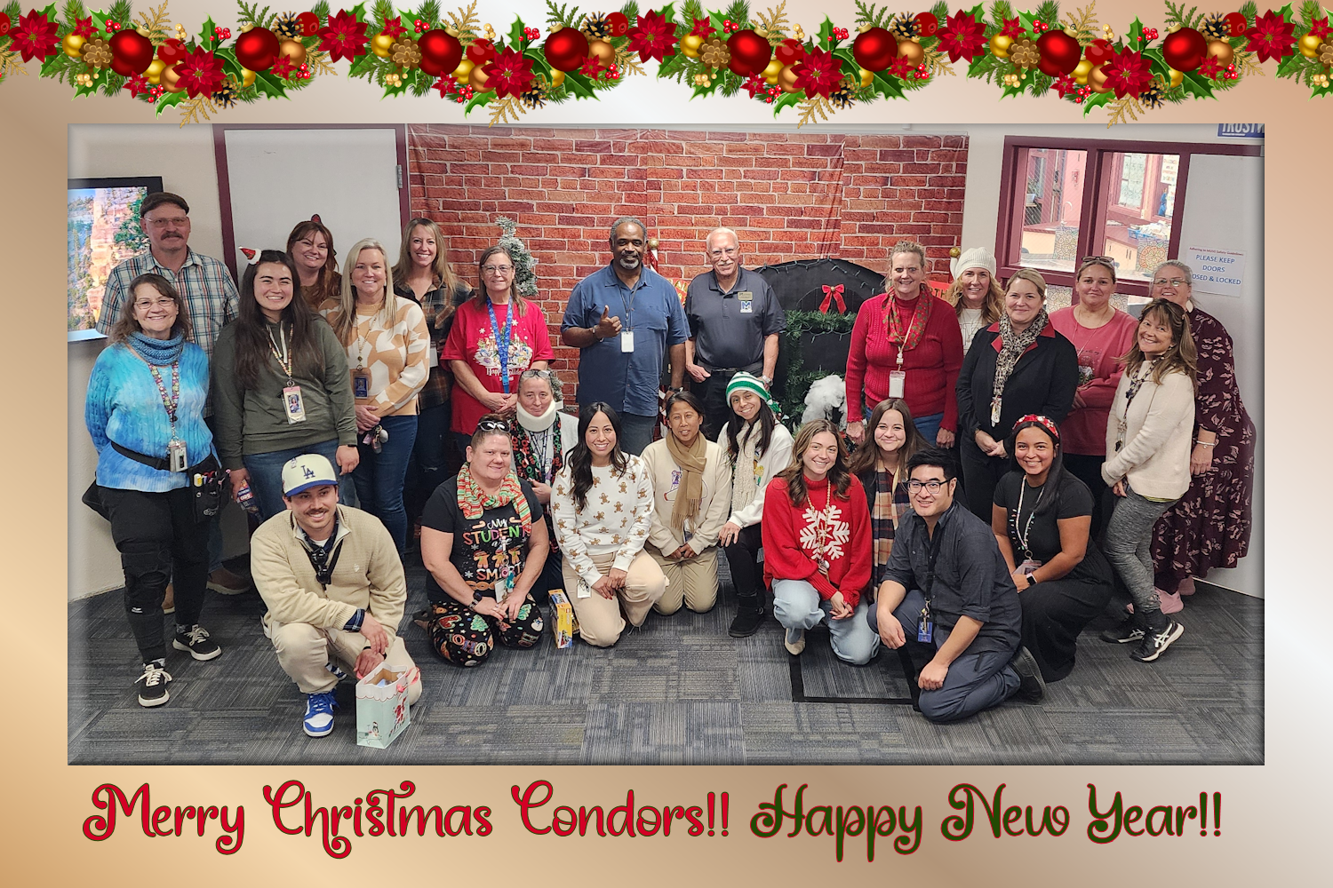 Condor  Christmas Staff Picture 24/25 school year