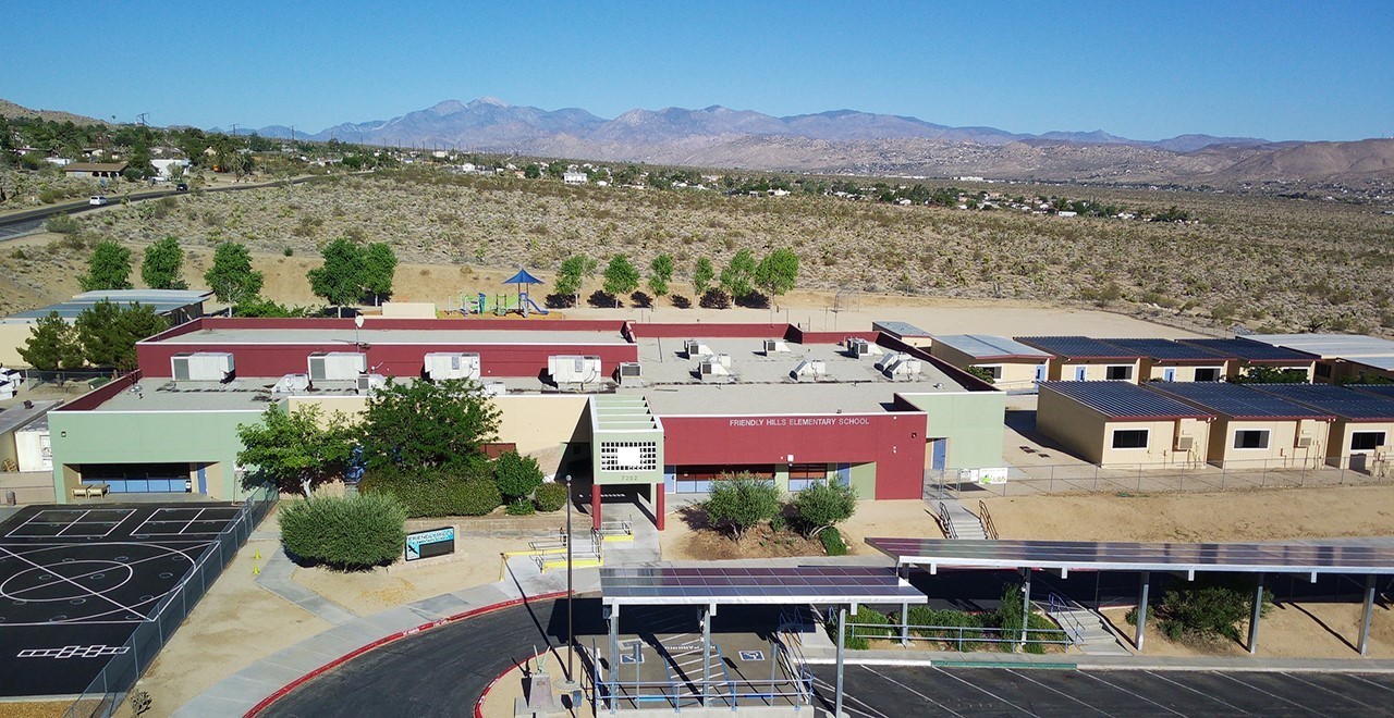 an overhead shot of the school building