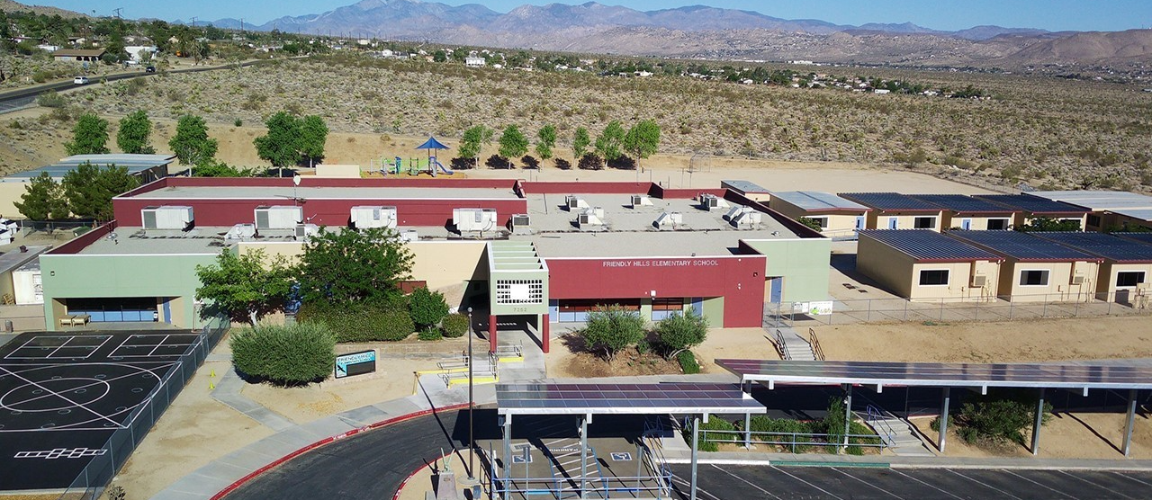 an overhead shot of the school building