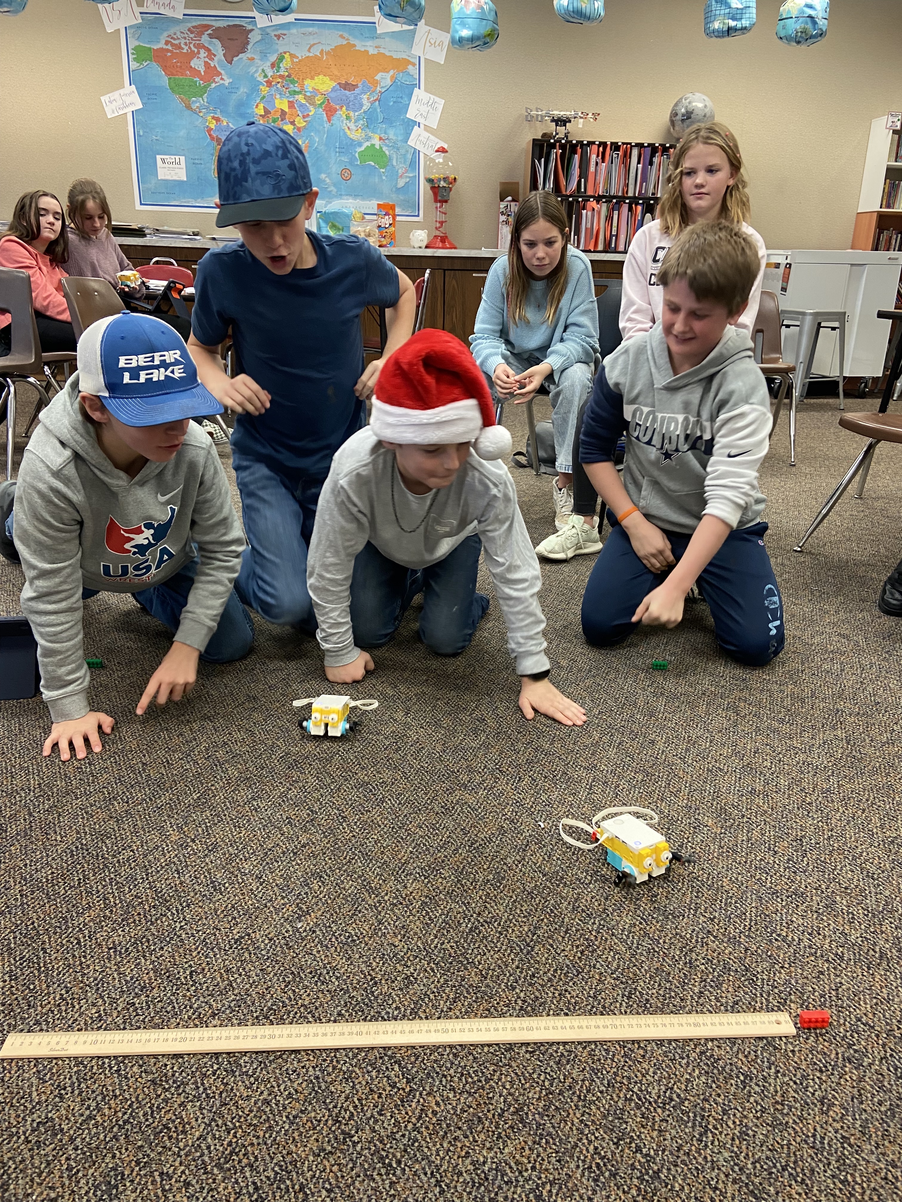 Student making Lego Hopper