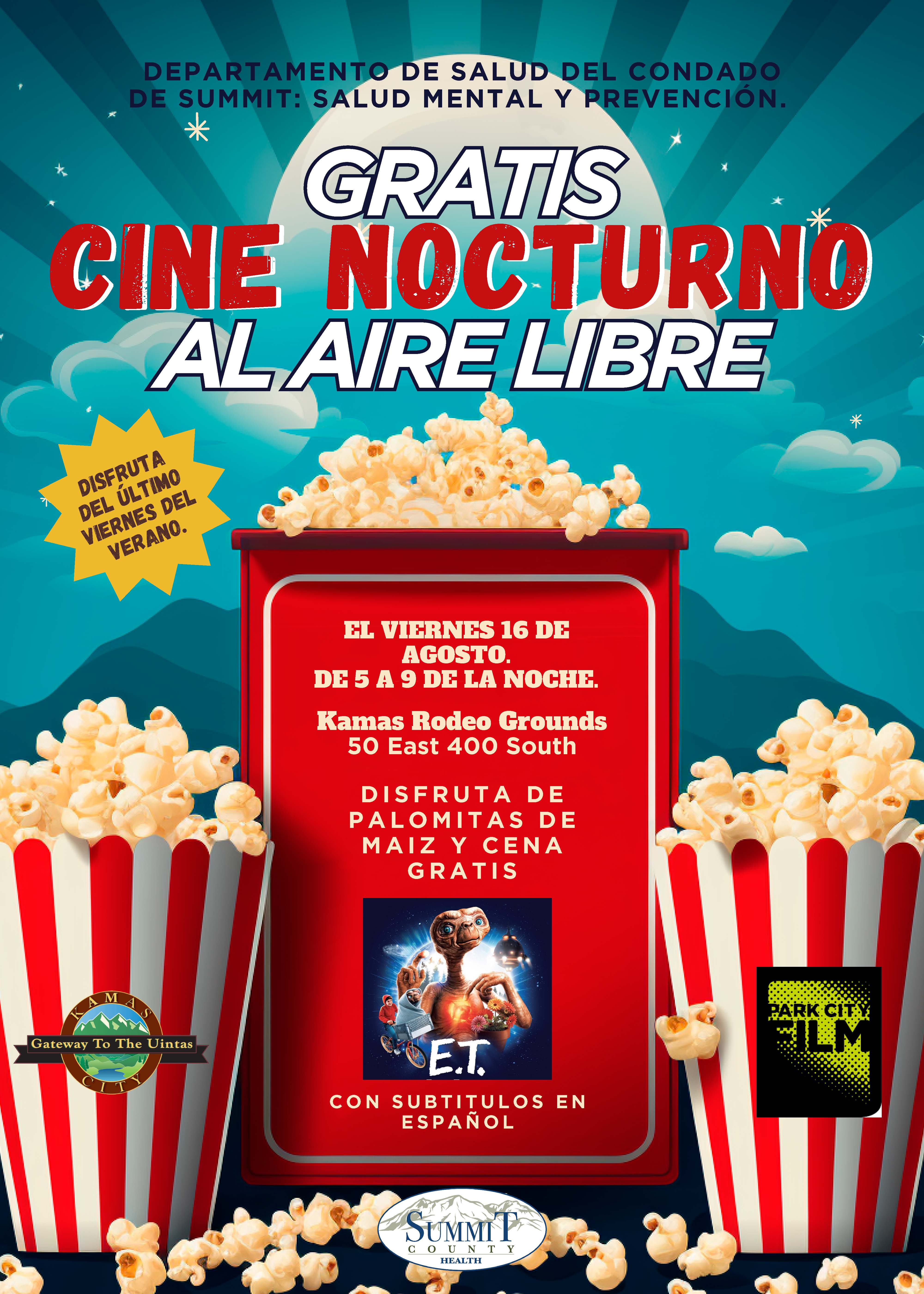 outdoor movie night Spanish