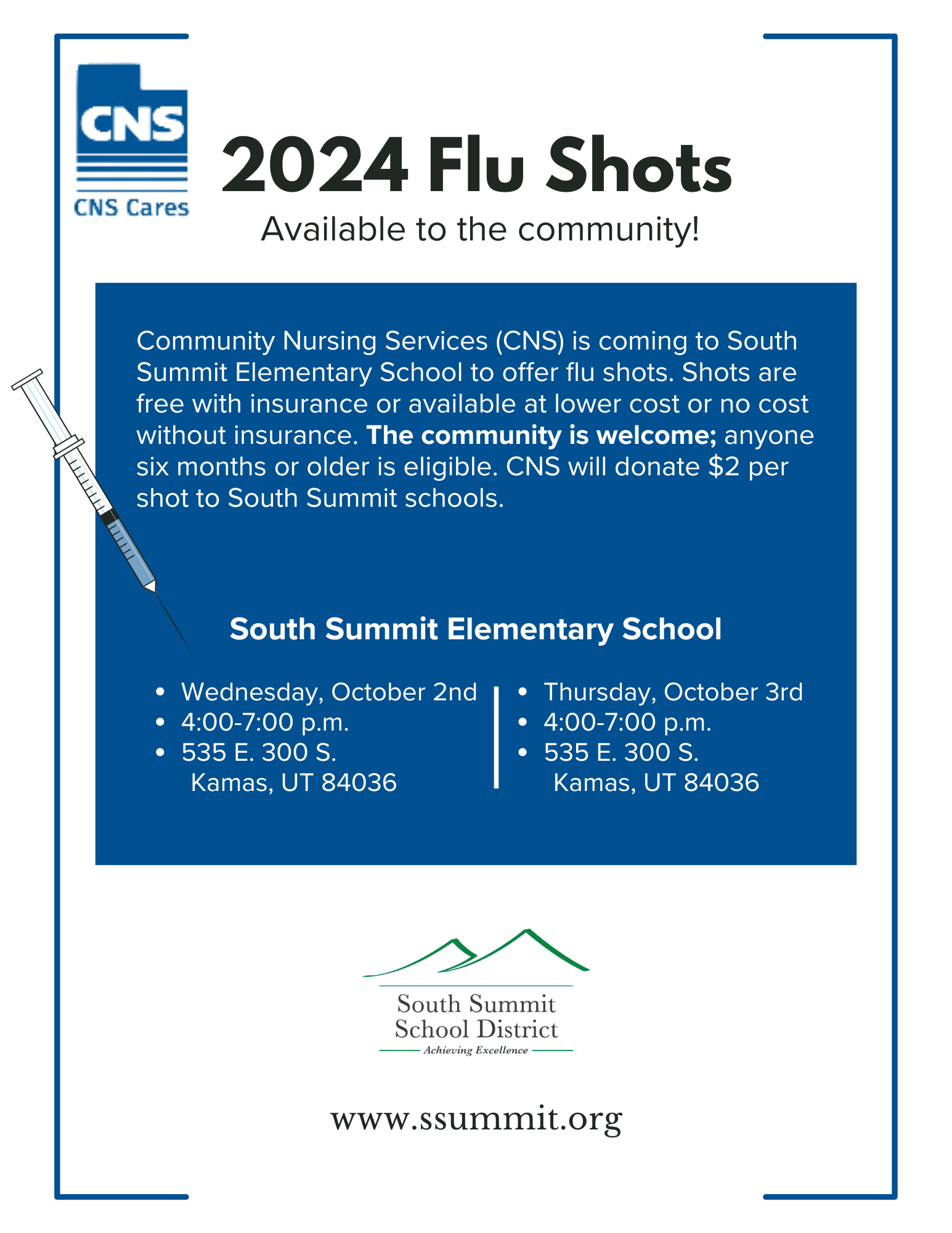 Flu Shot clinic English