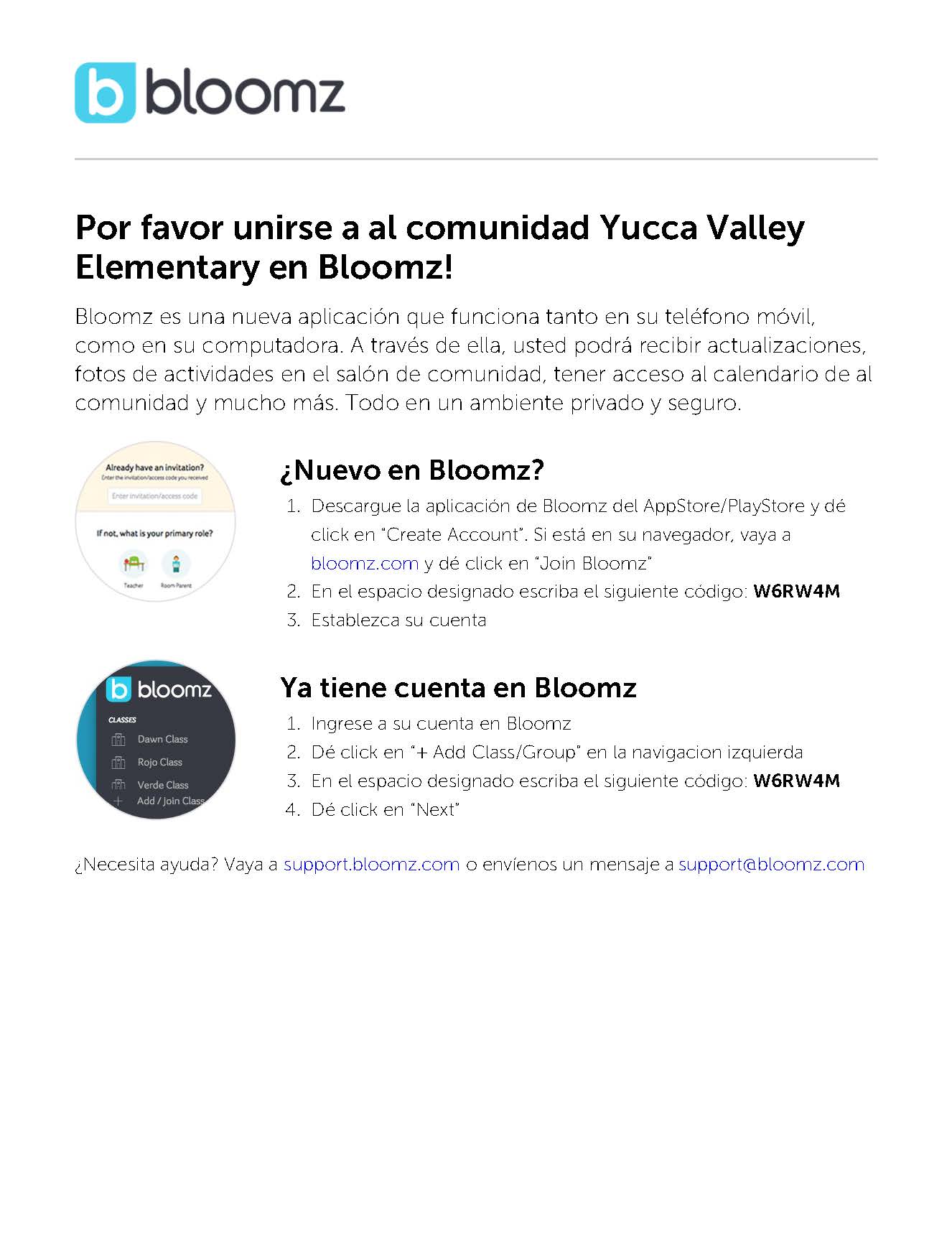 Instructions on joining Bloomz in Spanish