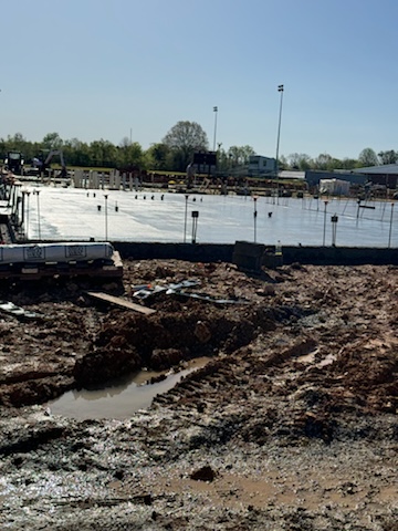 Yay! We are beginning to see the classrooms and a hall! We are so excited to see progress!