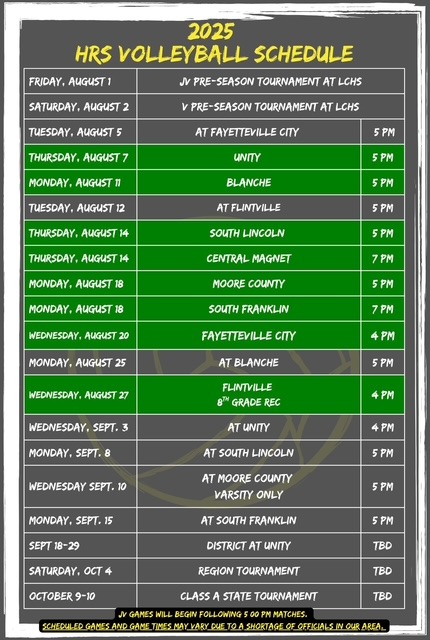volleyball schedule