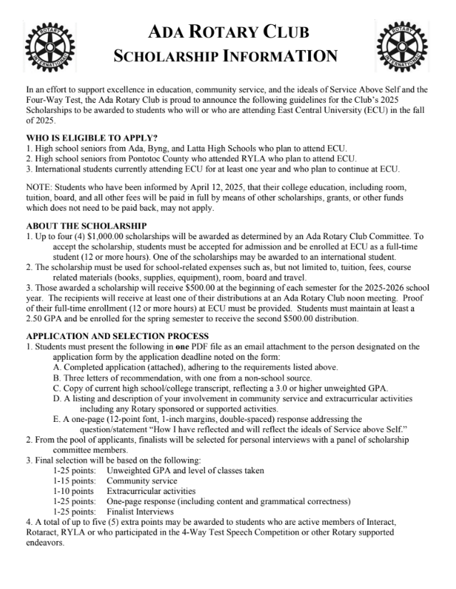 Rotary Club Scholarship