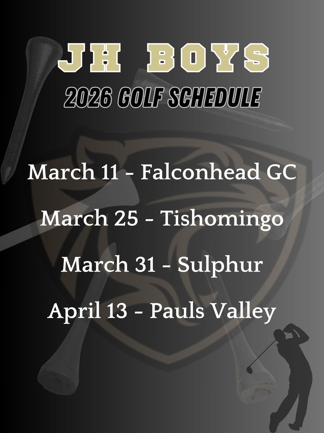 JH Boys Golf Schedule