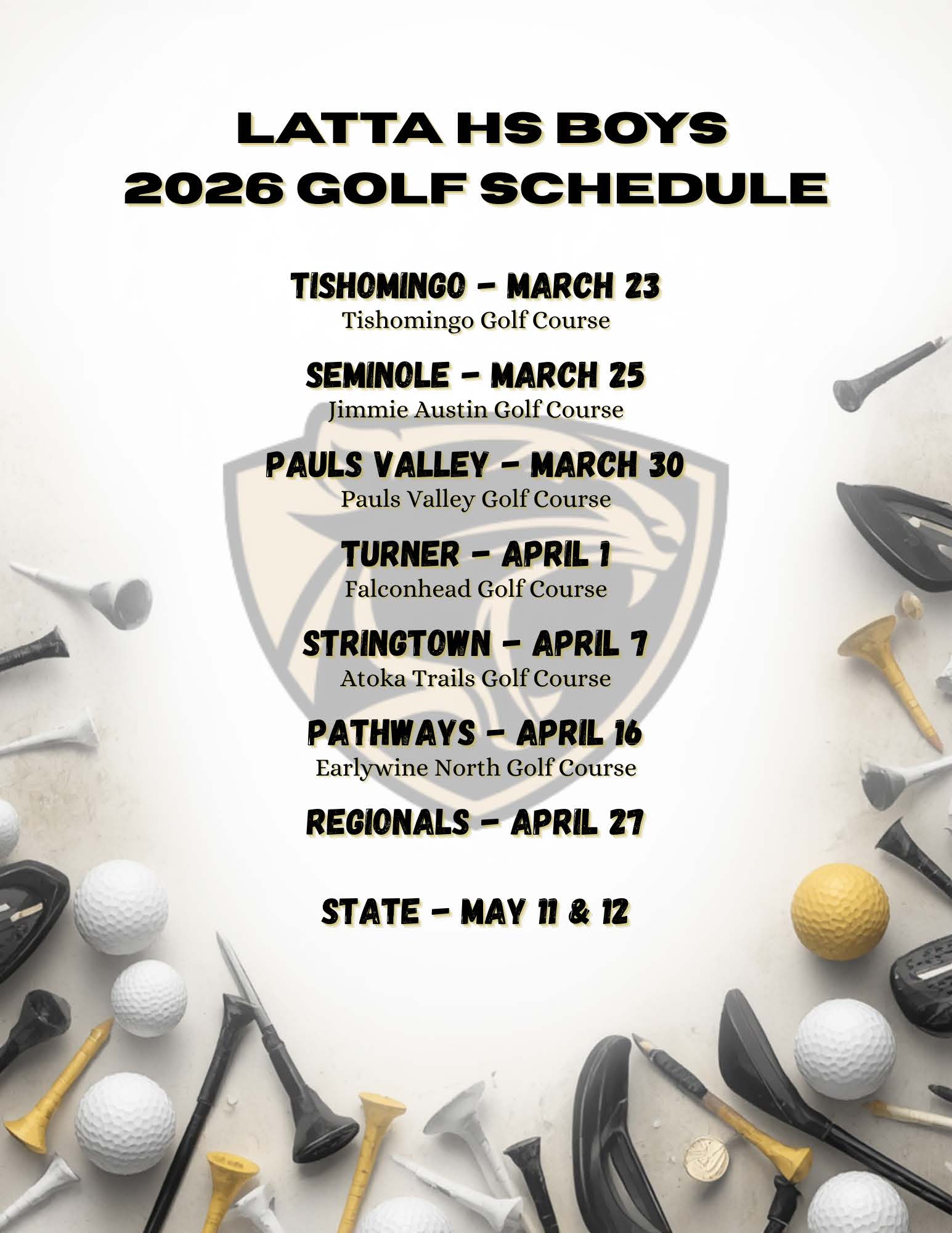 HS Golf Schedule