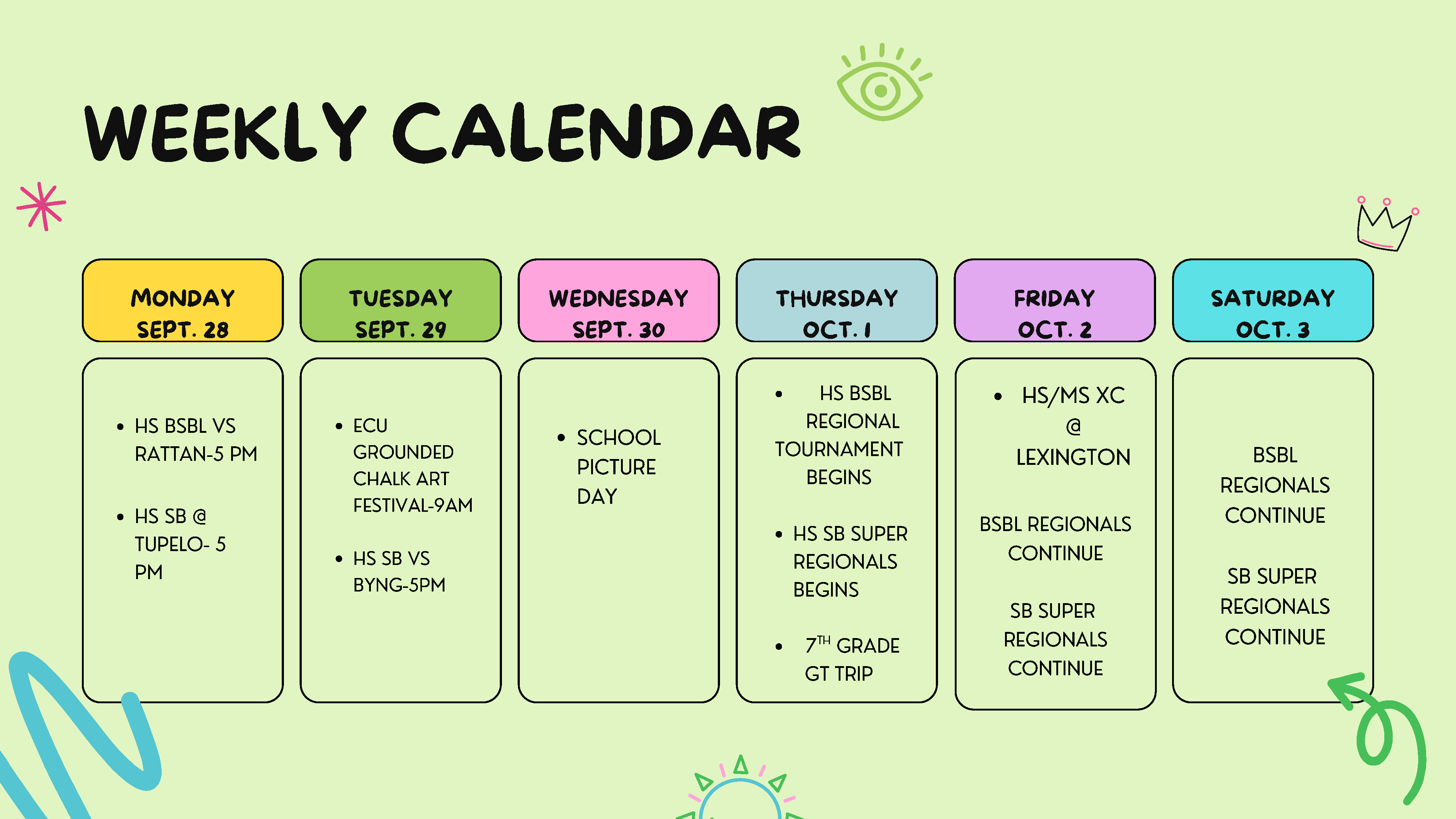 Weekly Calendar
