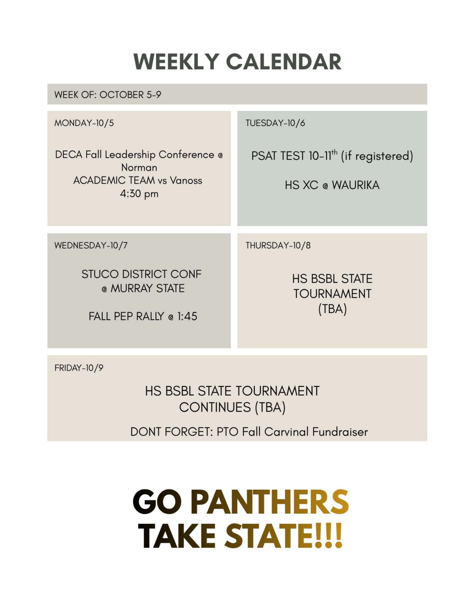 Weekly Calendar