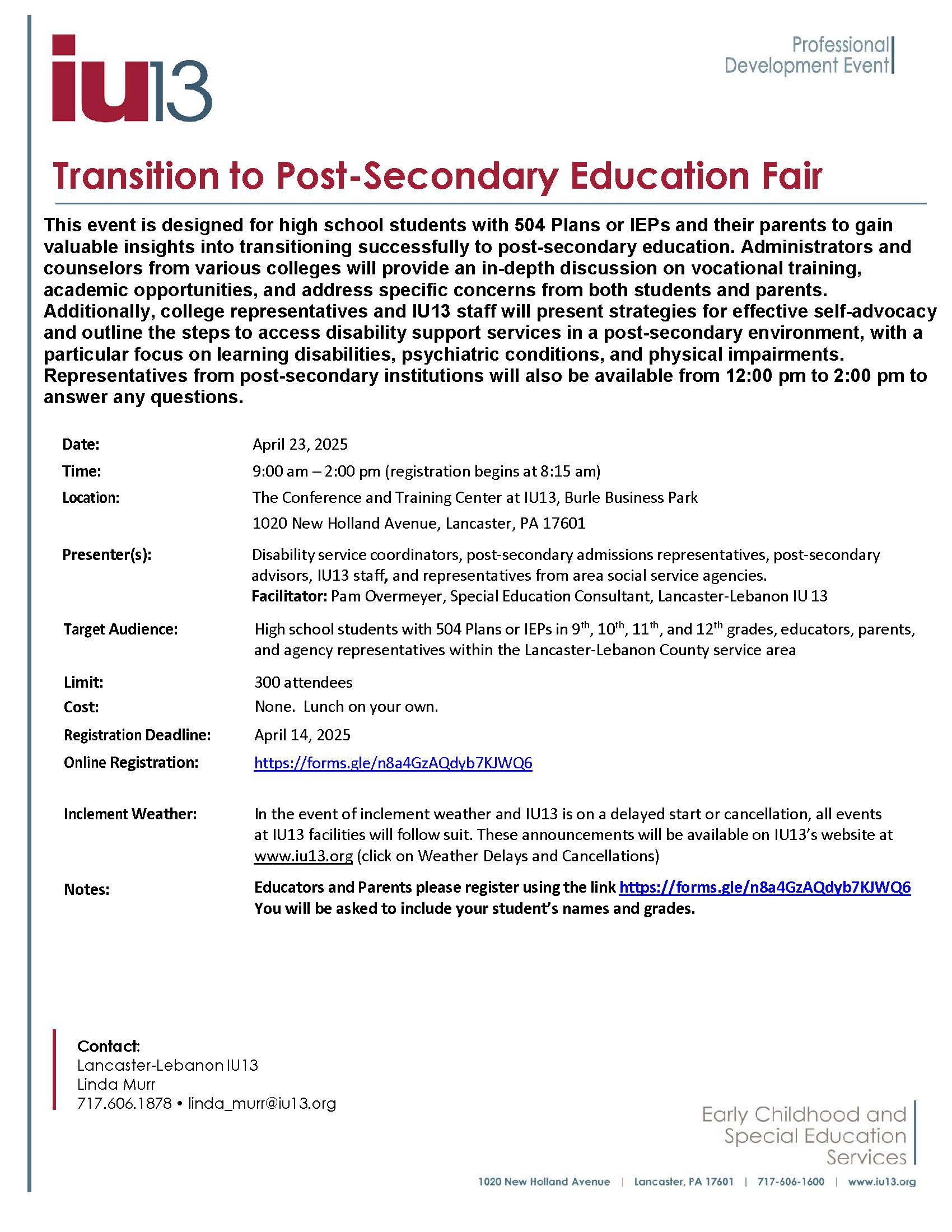 Transition Fair Flier