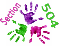 504 section with fingerprinted hands