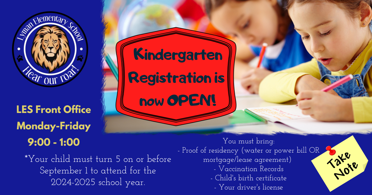 Kindergarten Registration: Now Open