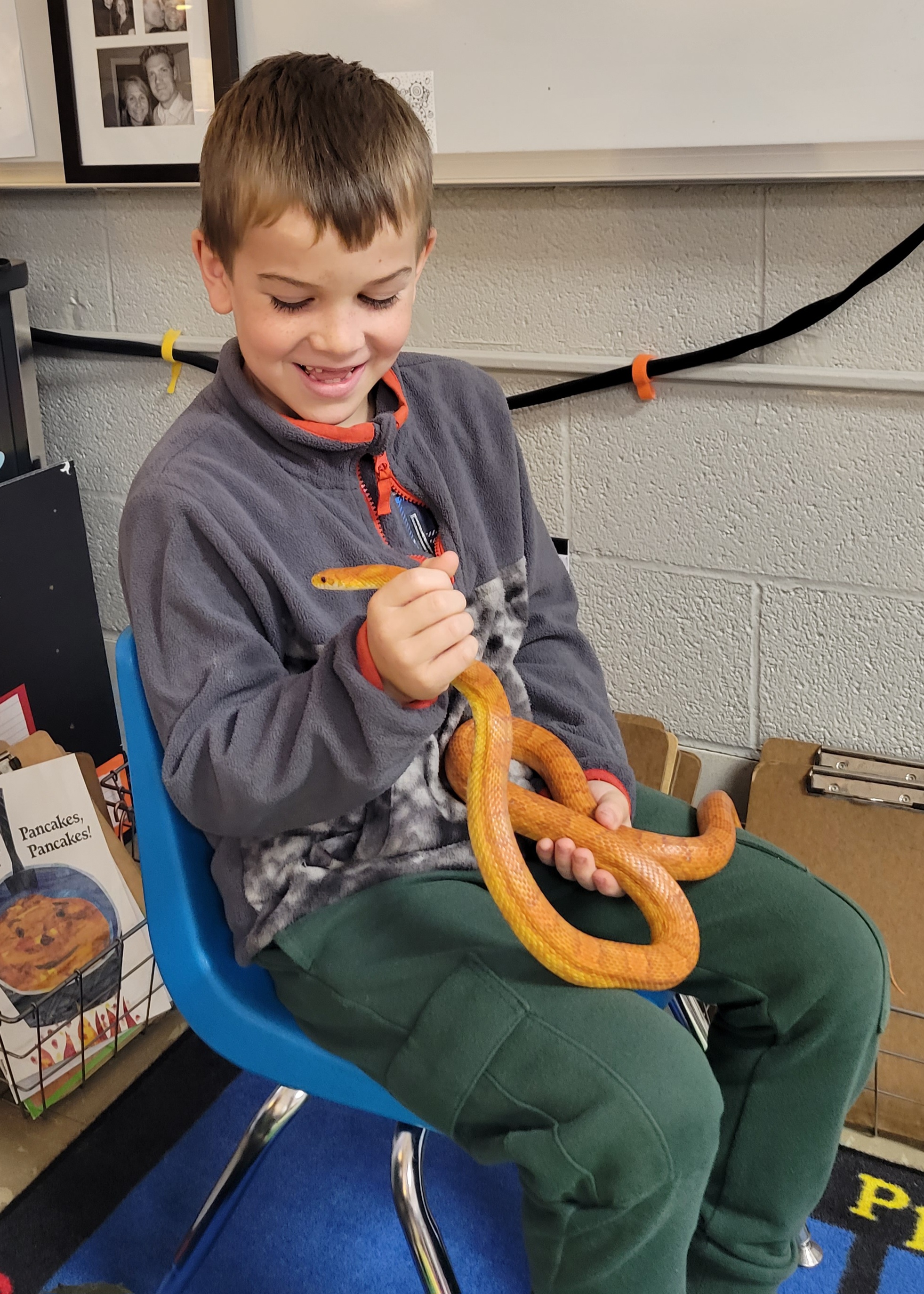 kid holding snake