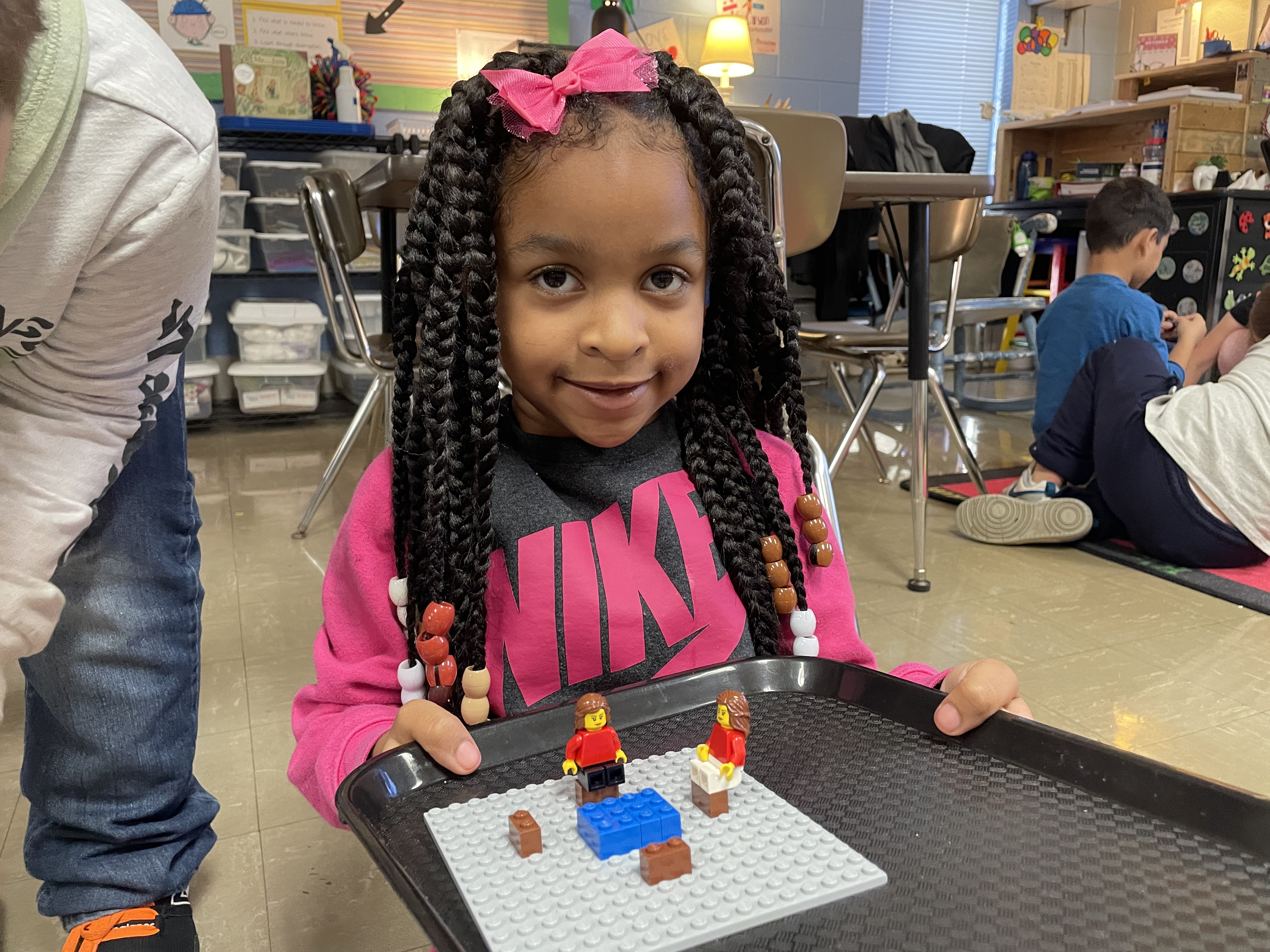 girl with Lego set
