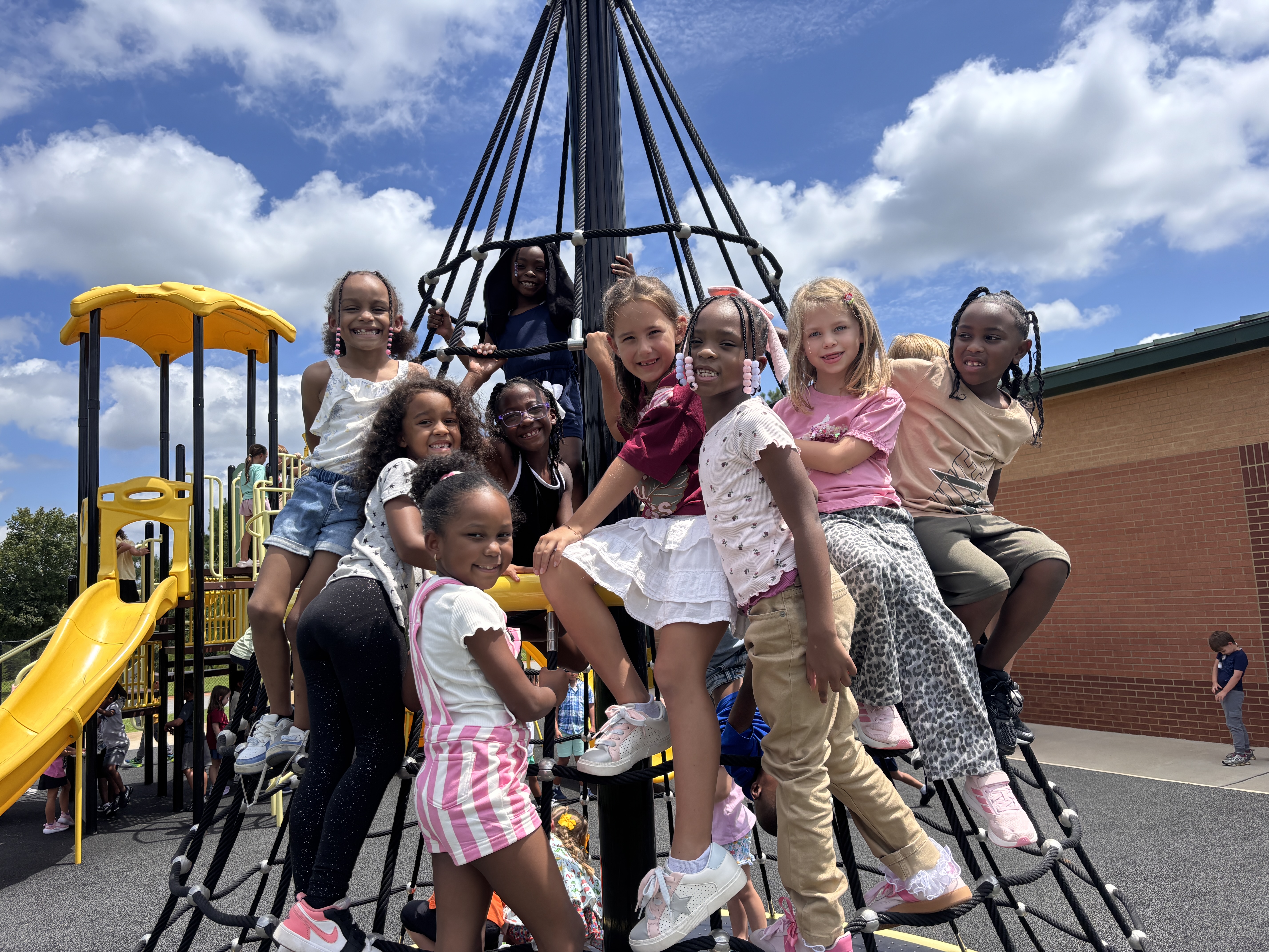 children playing on playground