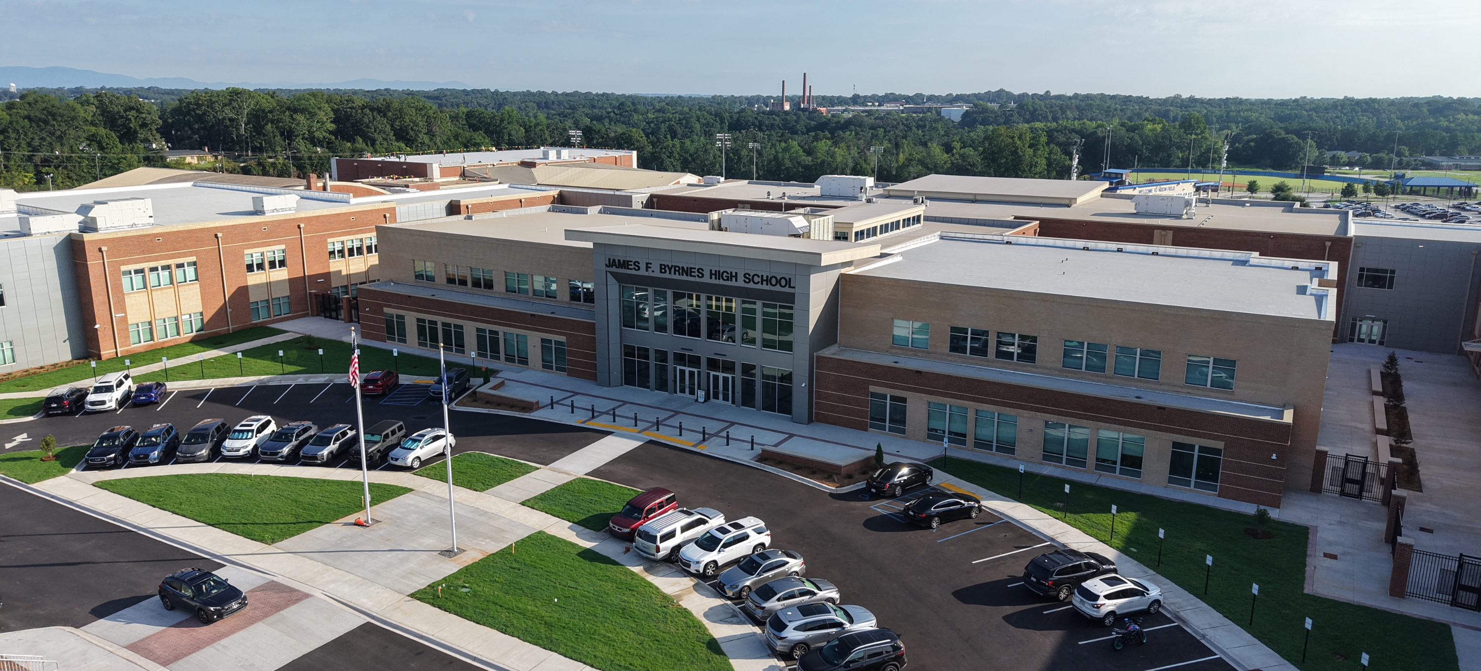 Byrnes high school aerial perspective.