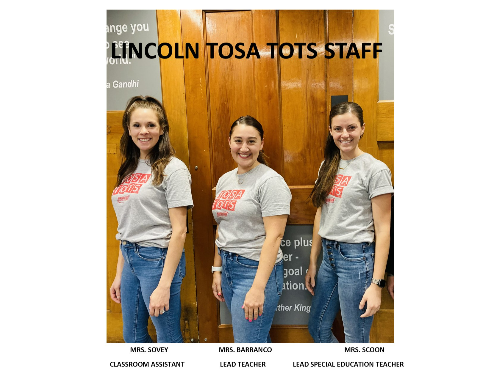 Lincoln Tosa Tots Staff