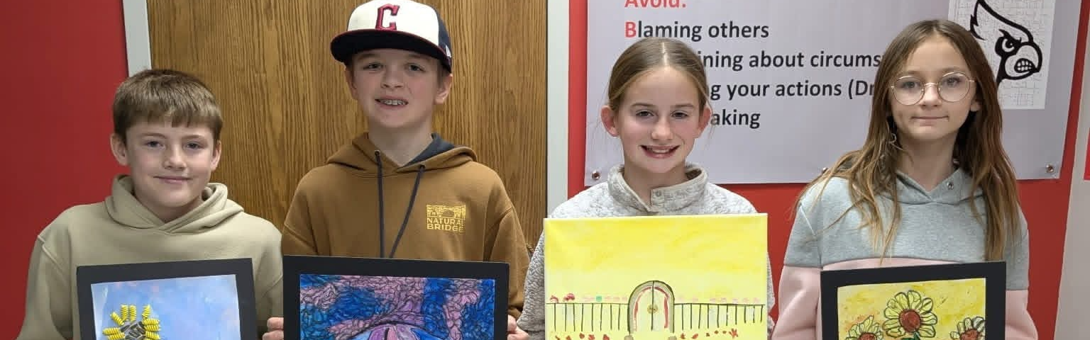 Budd Art students displaying projects.