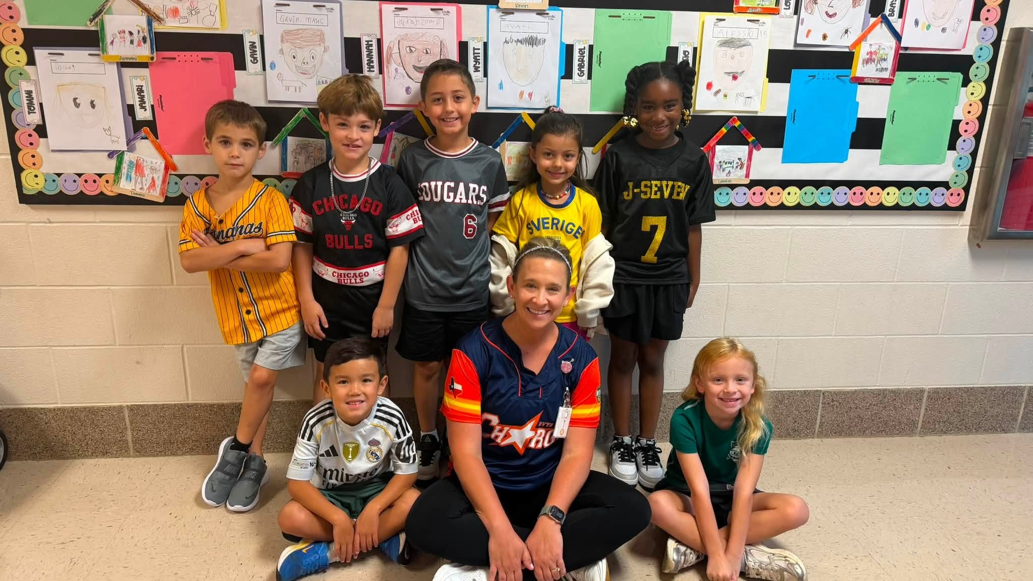 You belong here! Sippel students celebrating jersey day