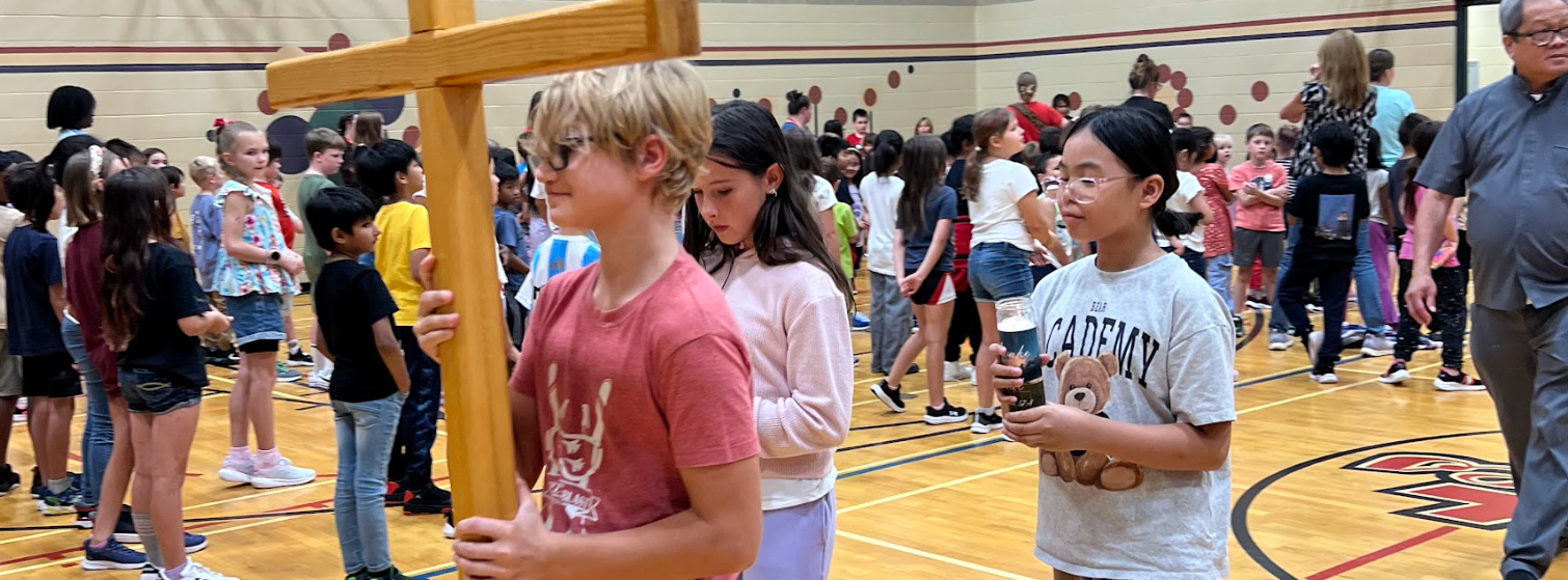 Student receiving ashes on ash wednesday