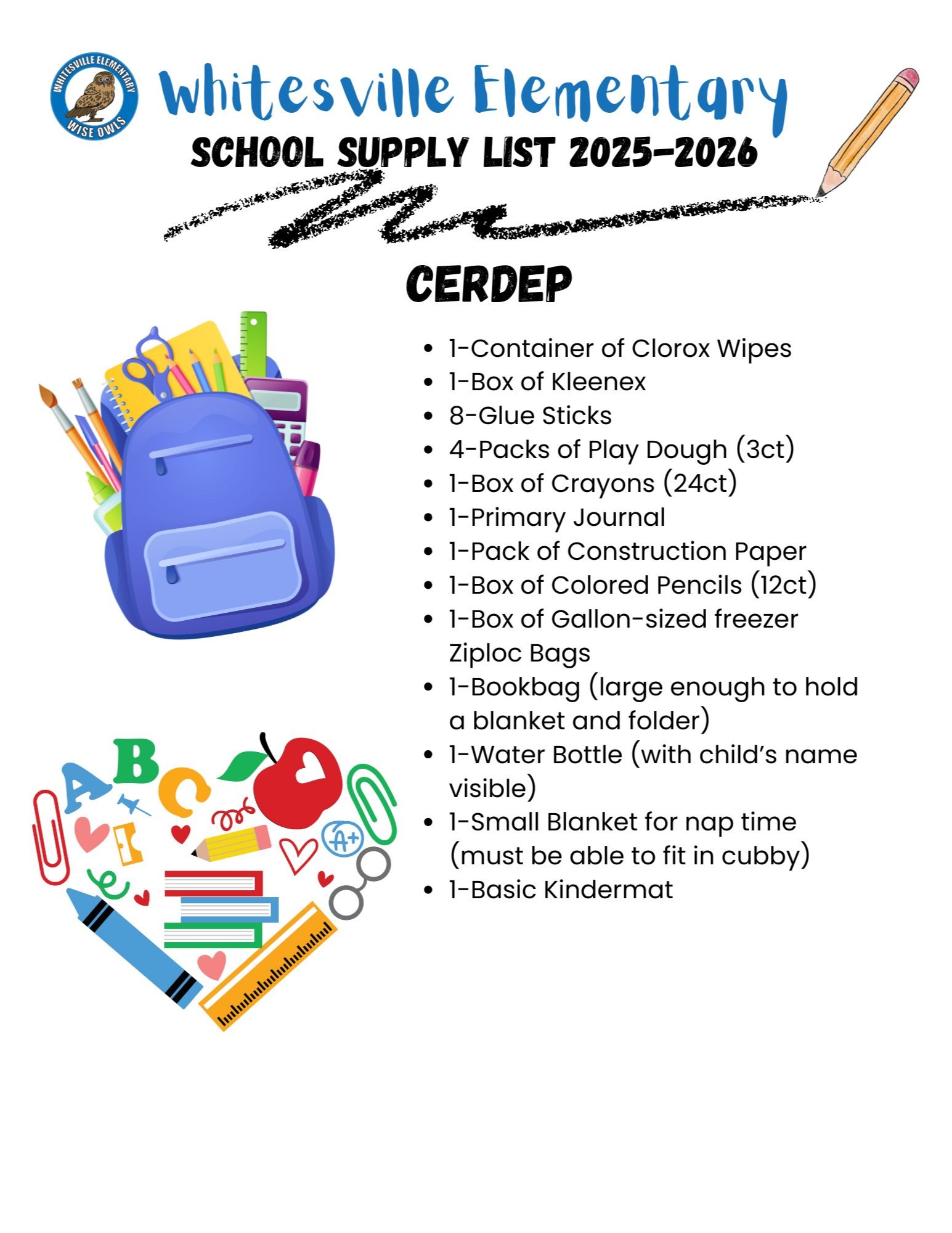 cerdep supply list