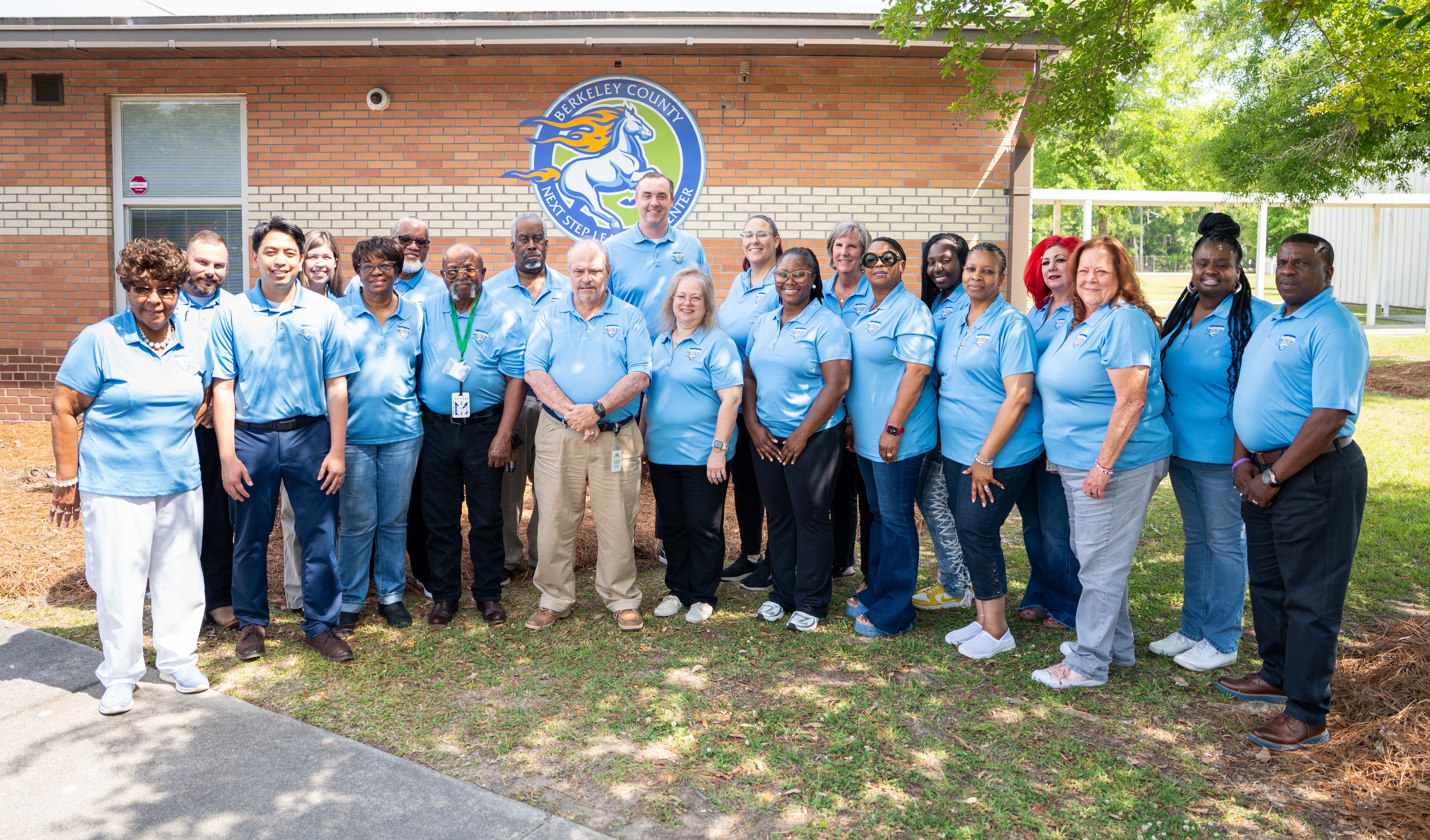 Berkeley County Next STEP Learning Center staff outside of school building