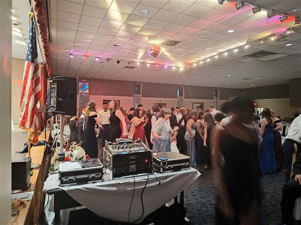 a large group on the dance floor