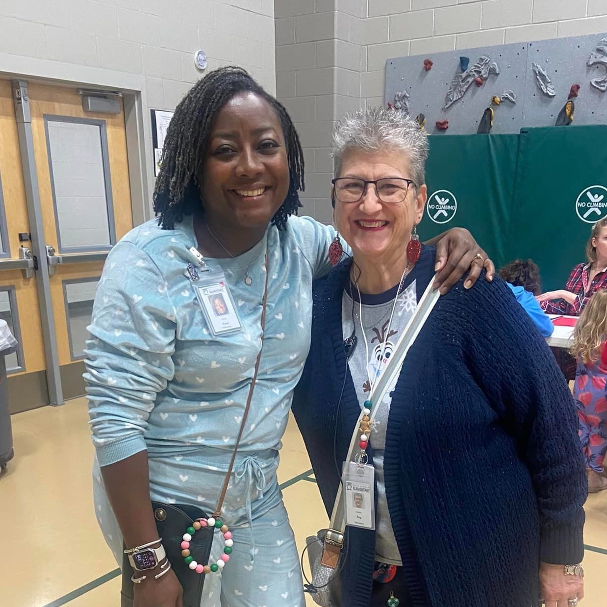 rge principal and secretary on pj day