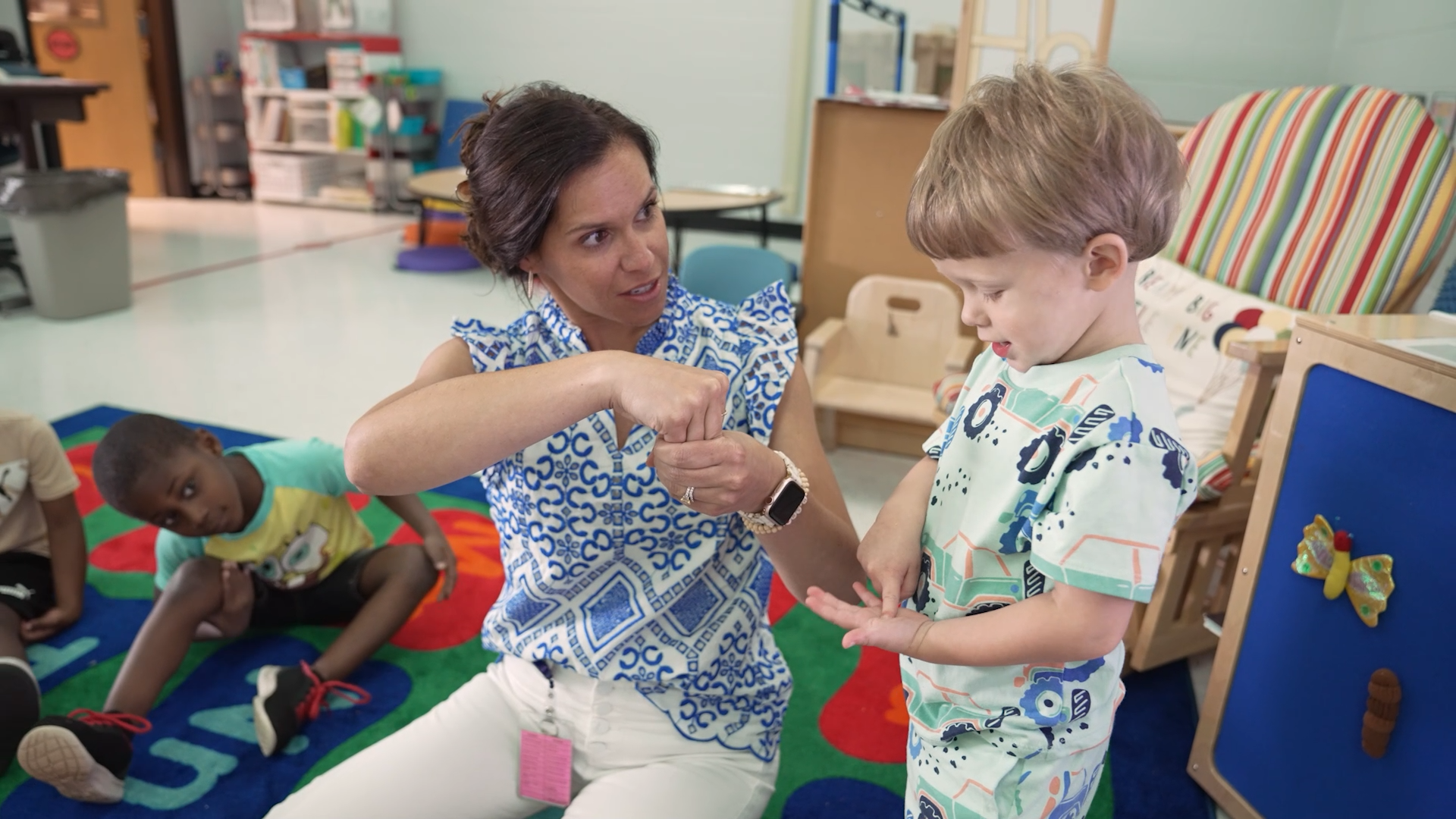 teacher with student