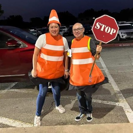 Teachers at crosswalk duty