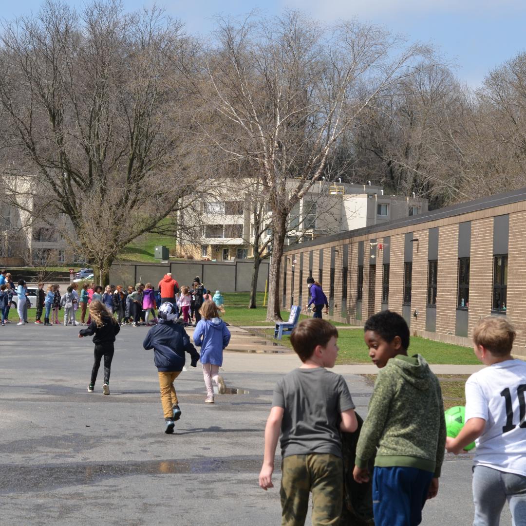 students playing at recess