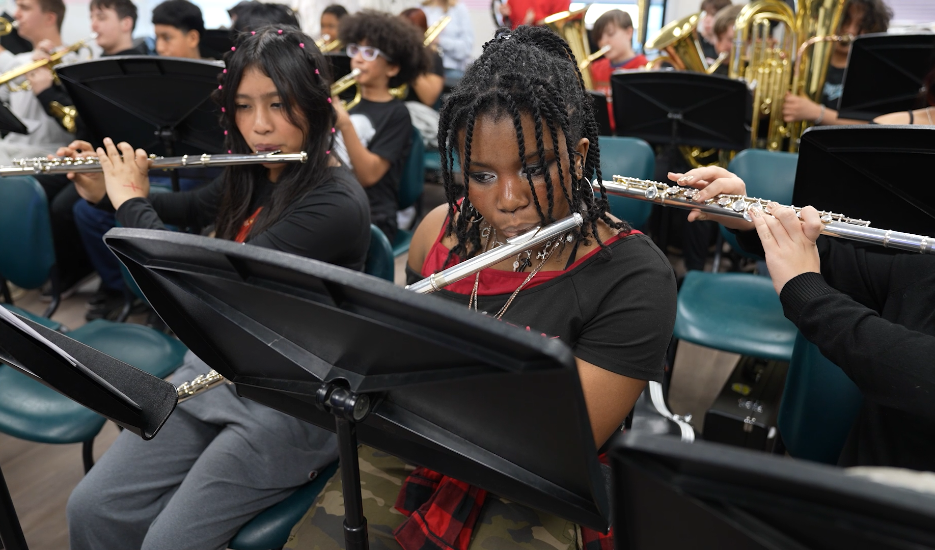 HMS students playing flute
