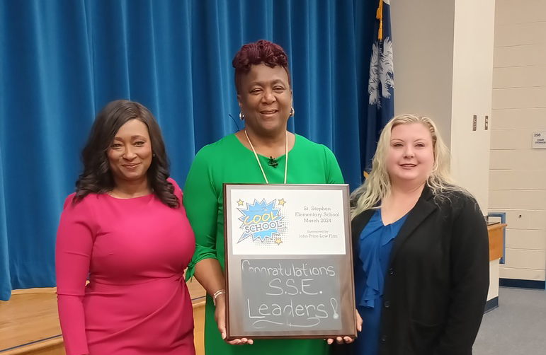 SSE school principal with Cool School plaque 