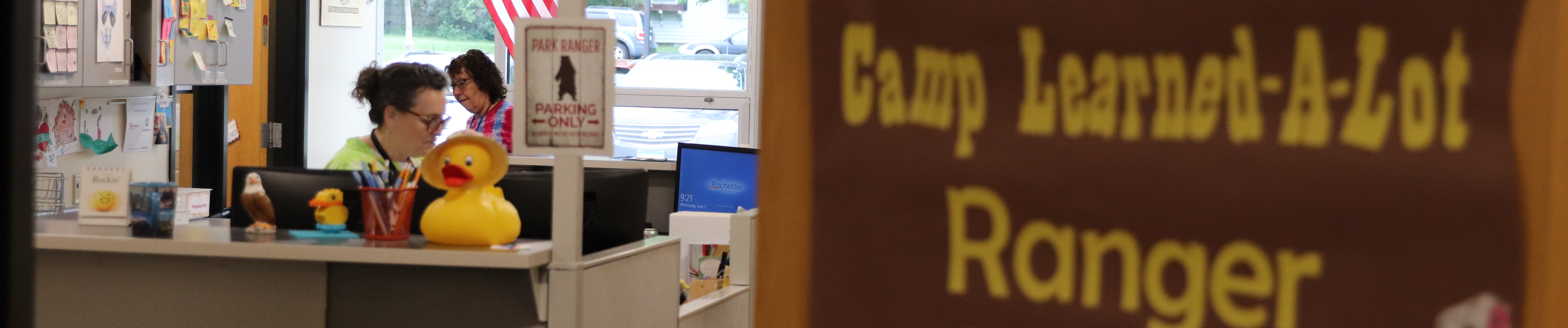 Looking into the main office space at Elton Hills Elementary