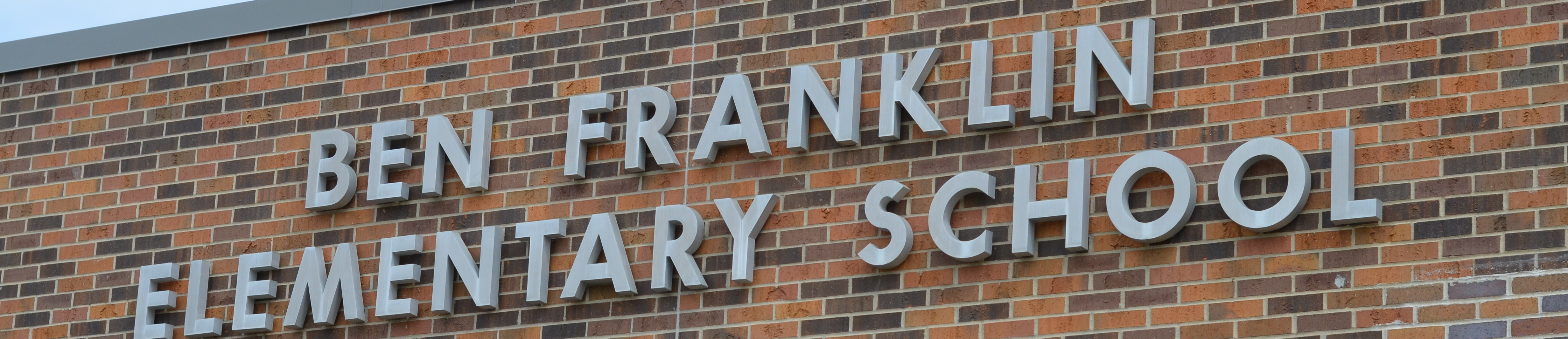 The building signage for Ben Franklin Elementary School