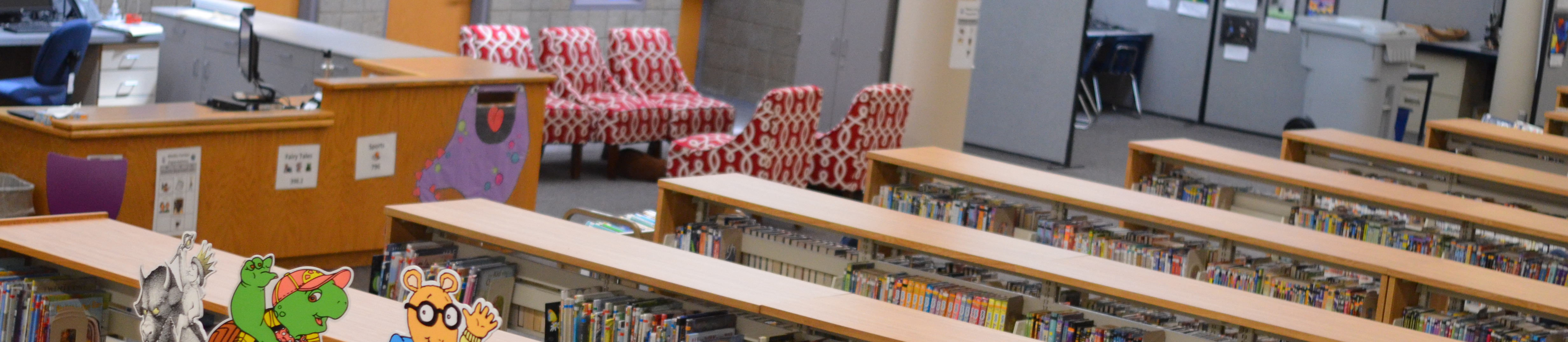 Overlooking the Ben Franklin library media center space