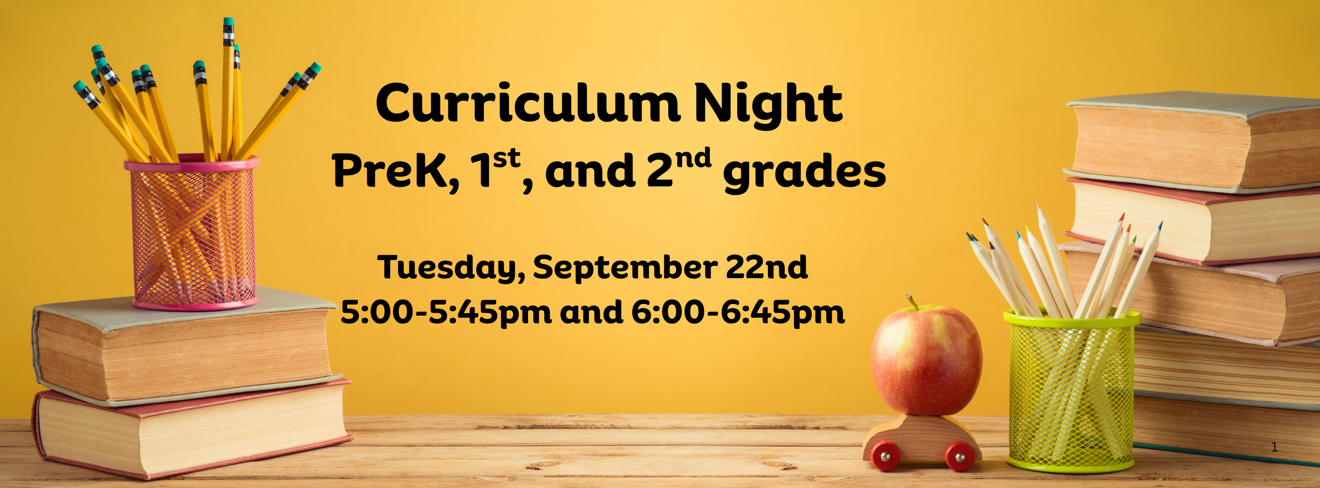 Curriculum Night PreK, 1st, 2nd grades