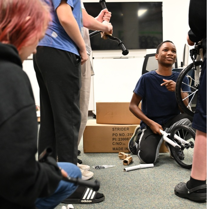 Students at Phoenix fixing the bikes for Safe Routes to School Fleet