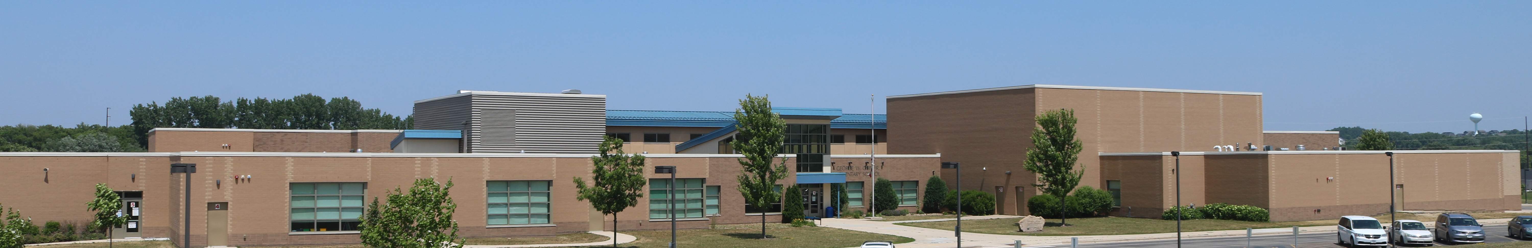 Exterior of the Gibbs Elementary School Building from the road