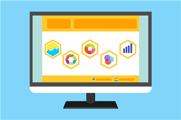 Computer image with icons on desktop