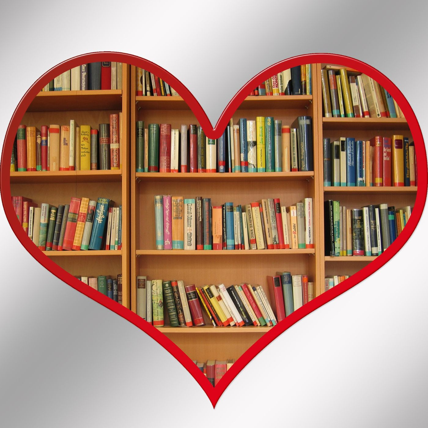 Books in a heart shape
