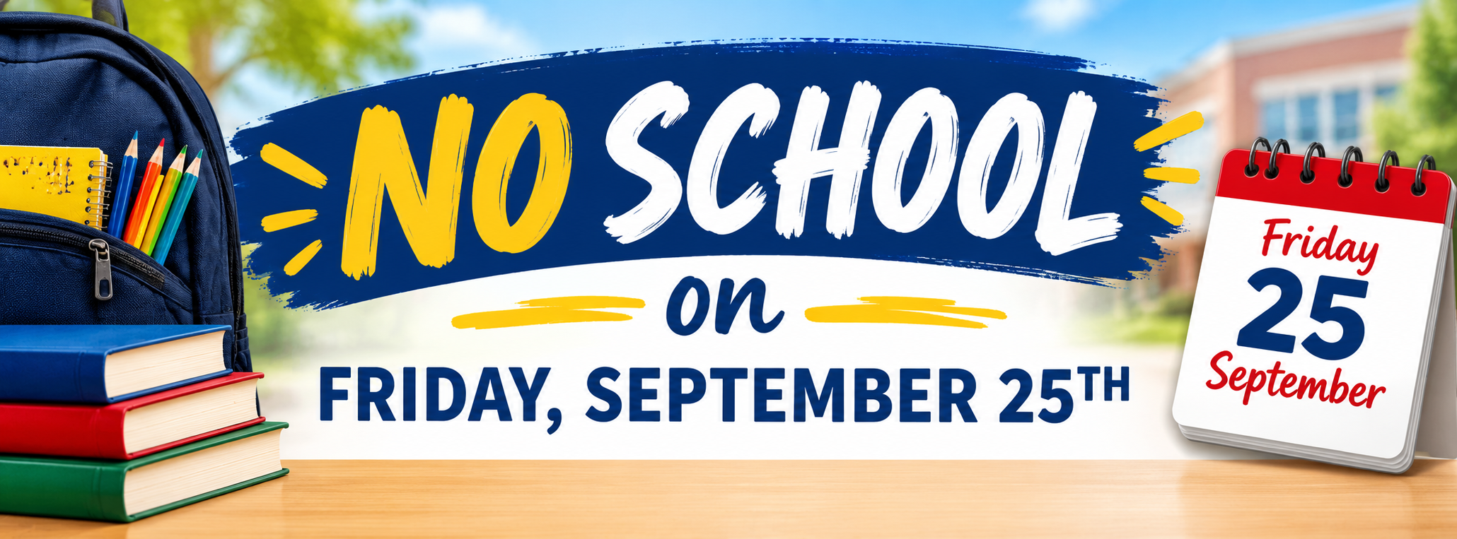 Text: No School on Friday September 25th