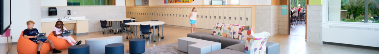 perspective looking at one of longfellow's open work spaces for students