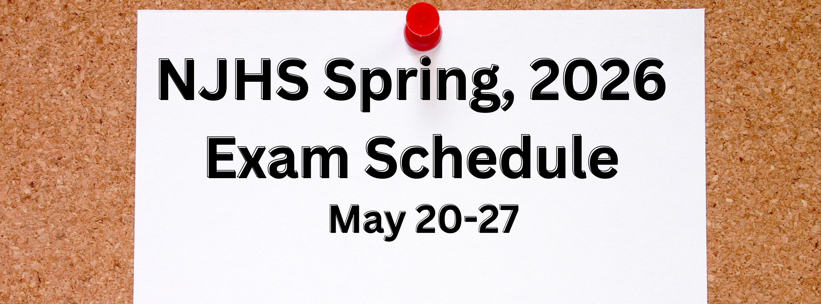 Spring testing schedule May 20-27; click link to see full schedule