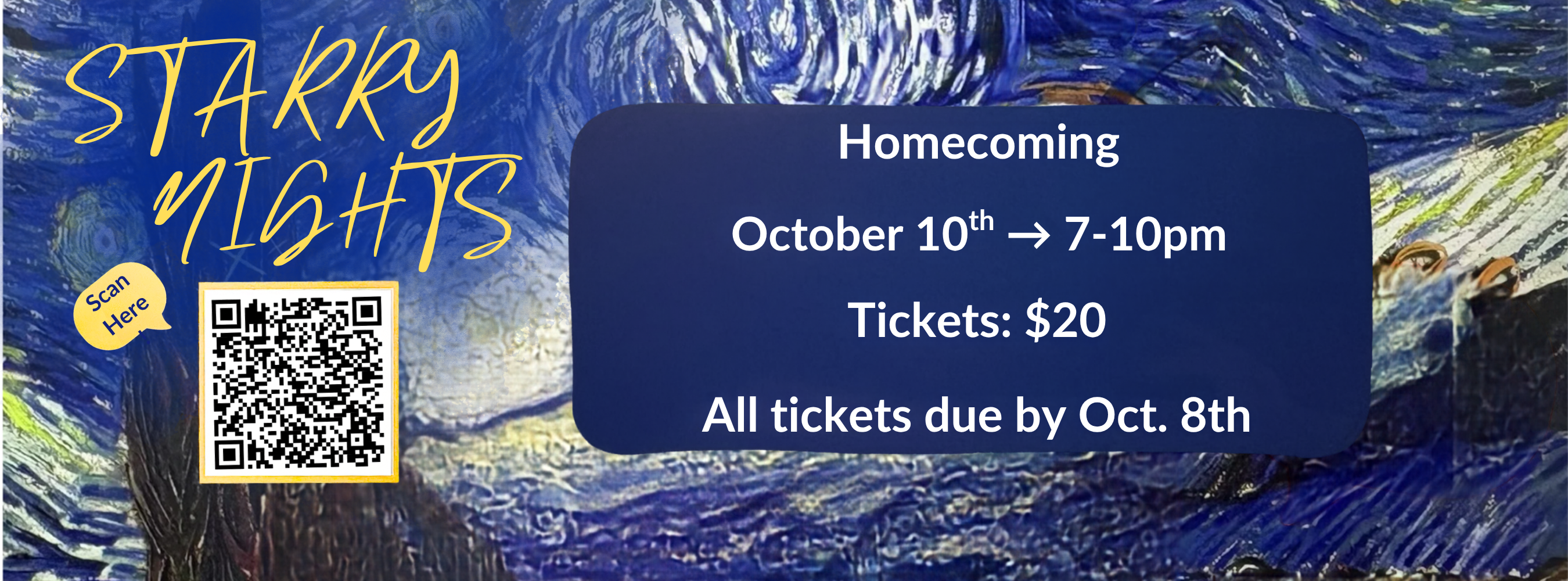 Follow the link or scan the QR code to buy homecoming tickets